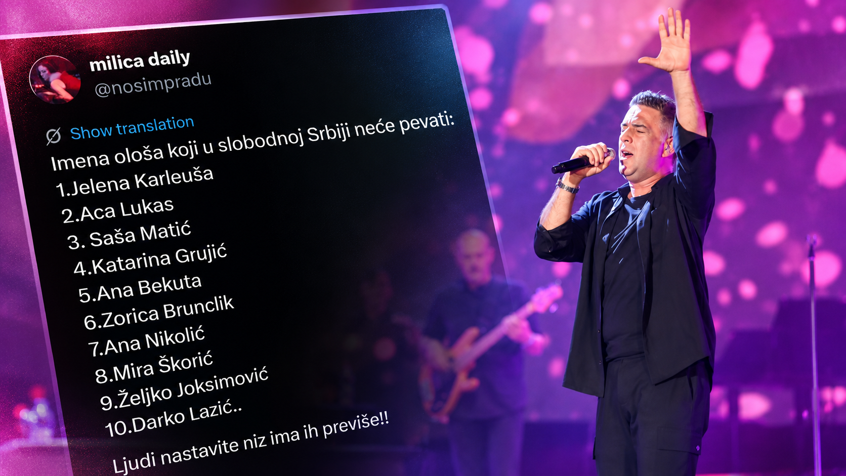 U Srbiji žele bojkot "Vučićevih pjevača". Neki od njih uskoro nastupaju u Hrvatskoj