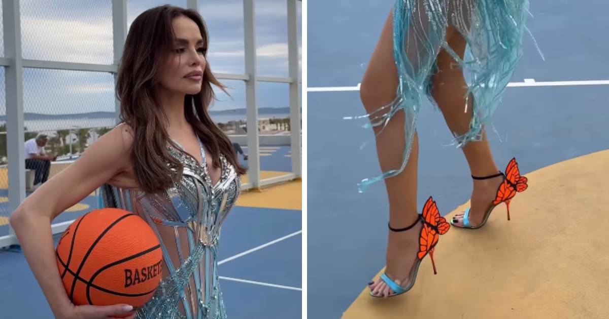 VIDEO Severina zaigrala košarku u glamuroznoj haljini i viso
