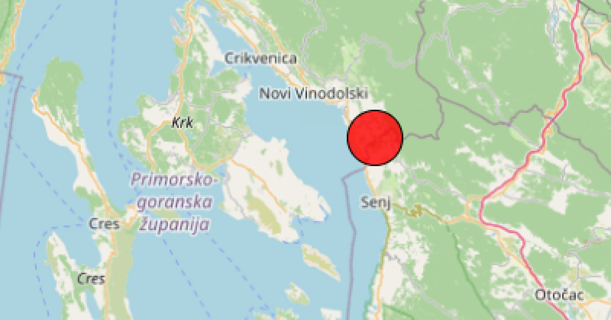 Potres od 3.5 kod Novog Vinodolskog
