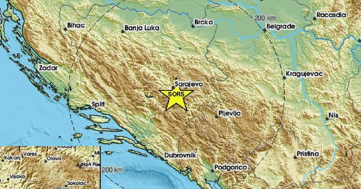 Potres magnitude 3.1 kod Sarajeva