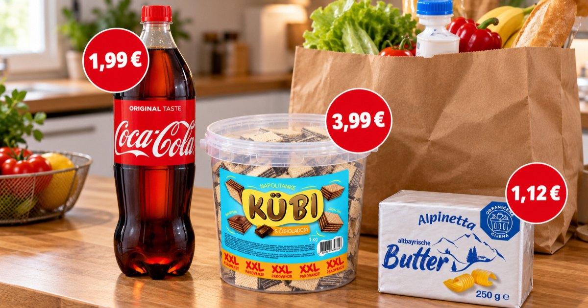 Popusti u trgovinama: Napolitanke od 1 kg za 3,99 €, Coca-Cola za 1,99 €