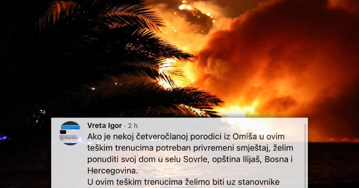 Dobri ljudi nude smještaj evakuiranima iz Omiša: "Dođite dok se situacija ne smiri"