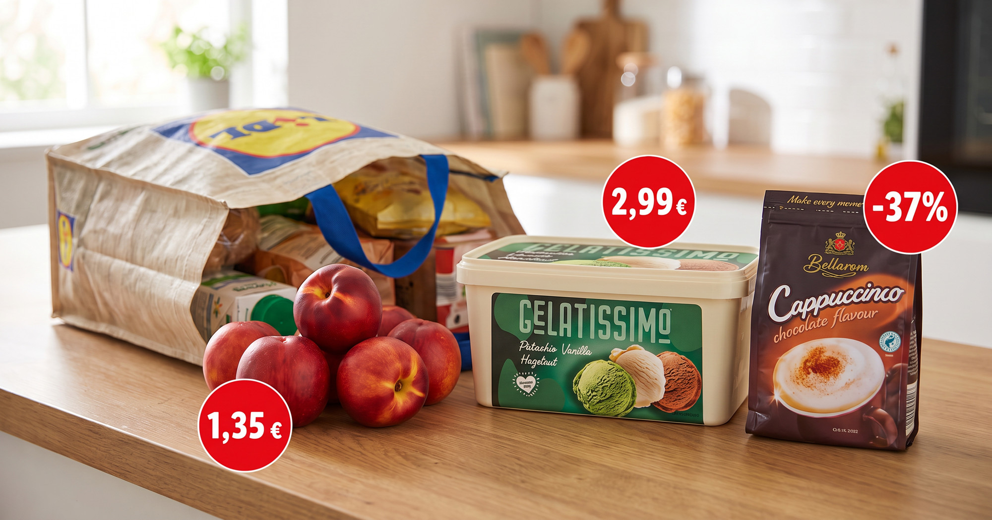 Najbolje cijene danas: Kilogram nektarina 1,35 €, Bellarom cappuccino na 37% popusta
