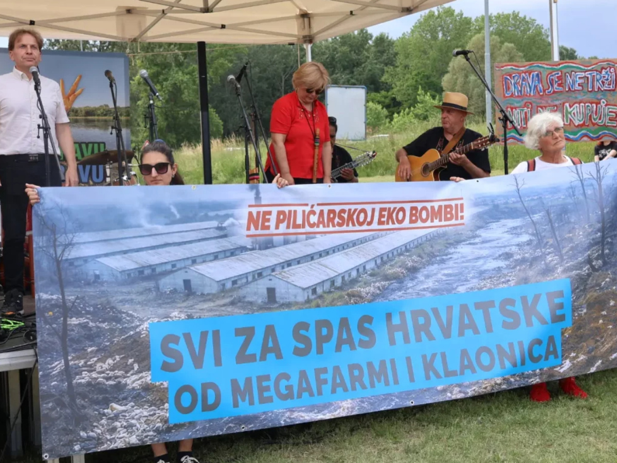 Veliki prosvjedni skup na Dravi. 