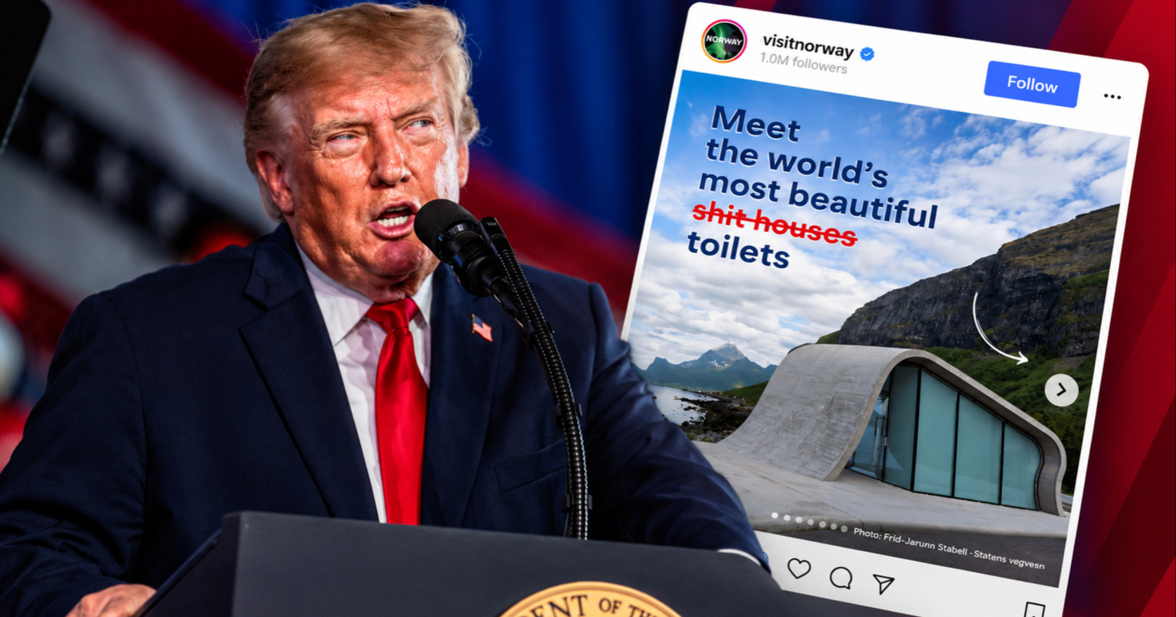 Trump Norvešku nazvao "septičkom jamom". Oni mu se narugali objavom WC-a
