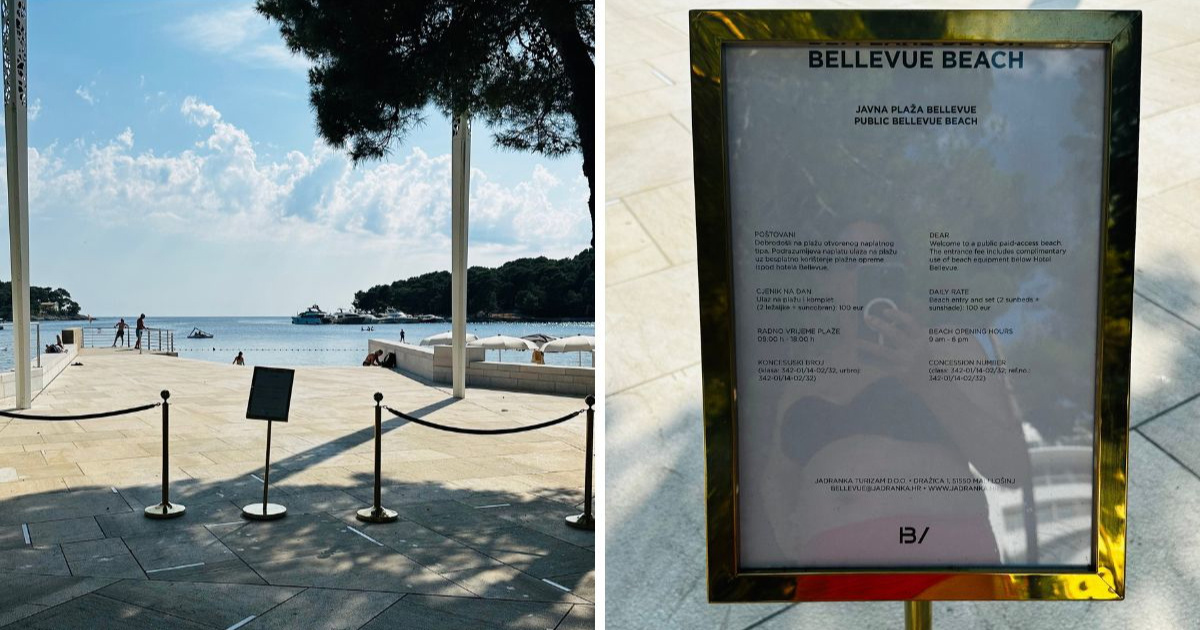 Hotel: Turistica je pogrešno protumačila status plaže Bellevue