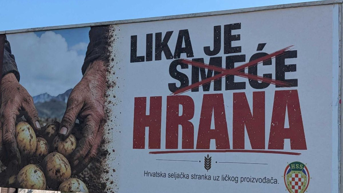 HSS zalijepio čudne plakate: Lika je smeće hrana