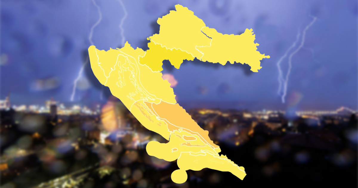 Sutra novo pogoršanje vremena. DHMZ upalio alarme za cijelu Hrvatsku