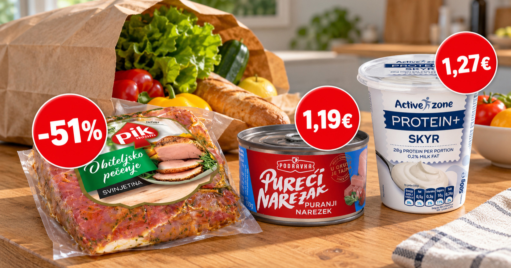 Veliki popusti u trgovinama: Svinjetina 51% jeftinija, pureći narezak za 1,19 €