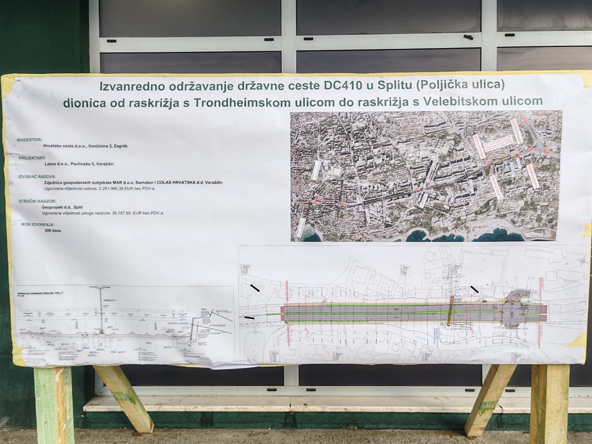 Počinje rekonstrukcija Poljičke ceste u Splitu vrijedna 2,3 milijuna eura