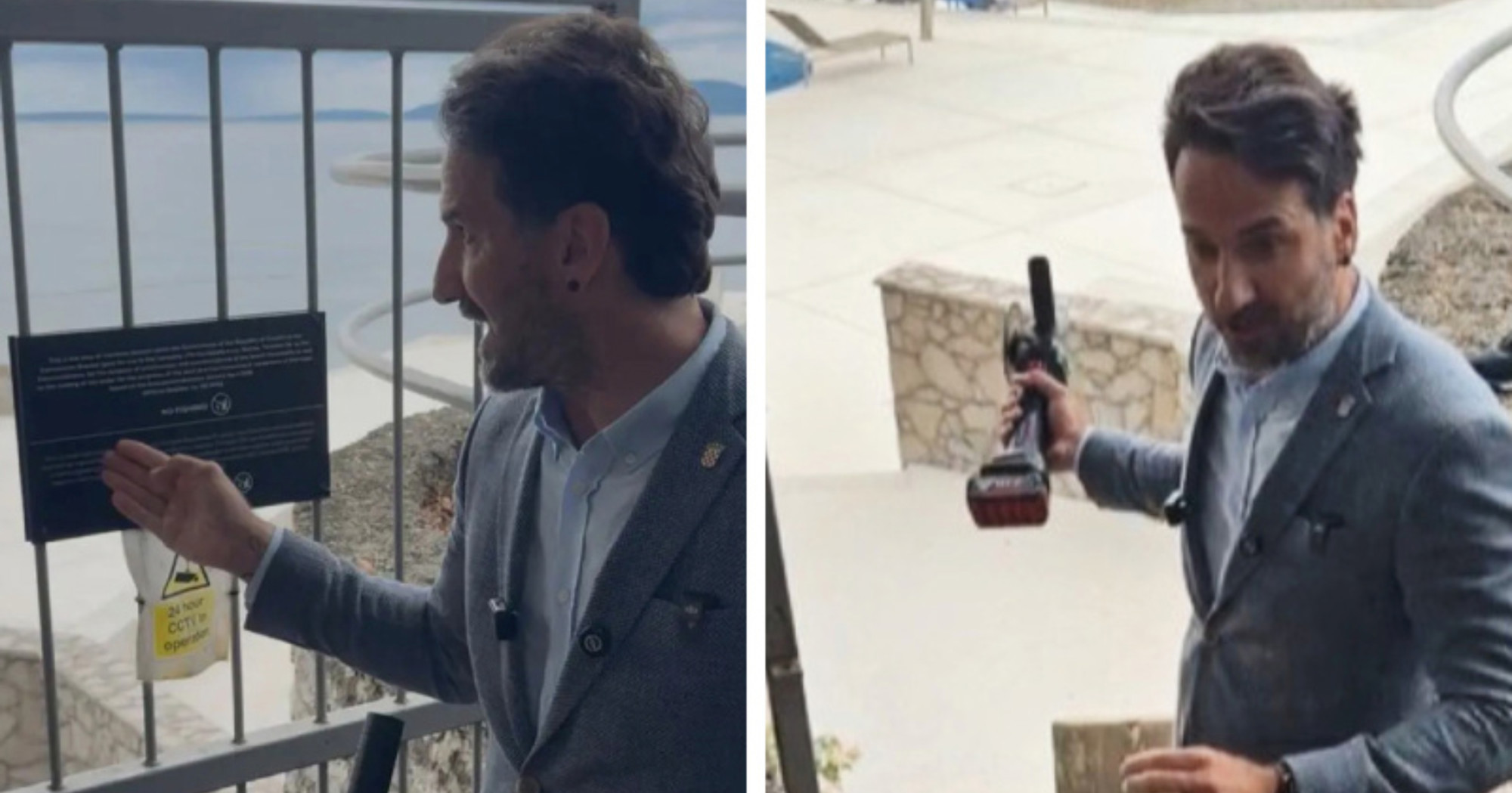 VIDEO Miletić brusilicom skinuo lokot na prilazu plaži kod hotela Hilton u Rijeci