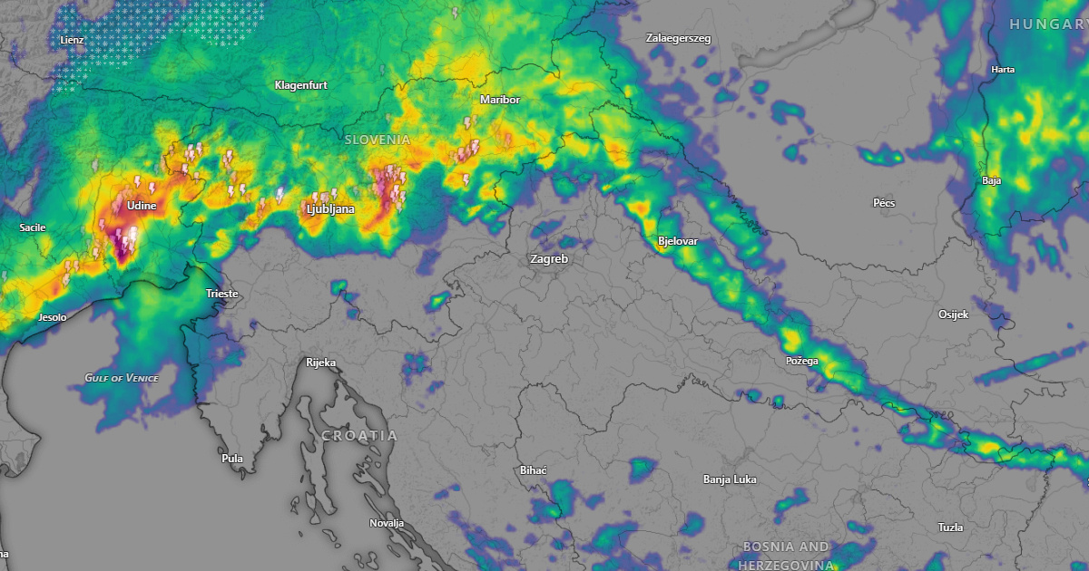 Stiže grmljavinsko nevrijeme i olujan vjetar, u Međimurju i Zagorju već je krenulo